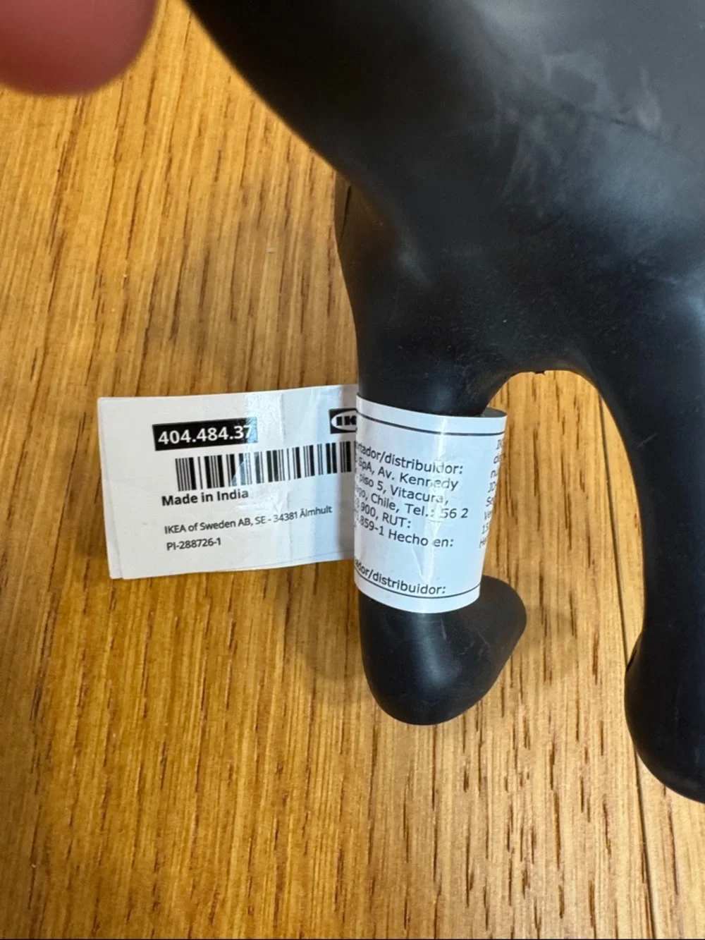 NEW IKEA BASTIS Dog Black Tail Wall Hanger Hook Hat Coat Leash Keys